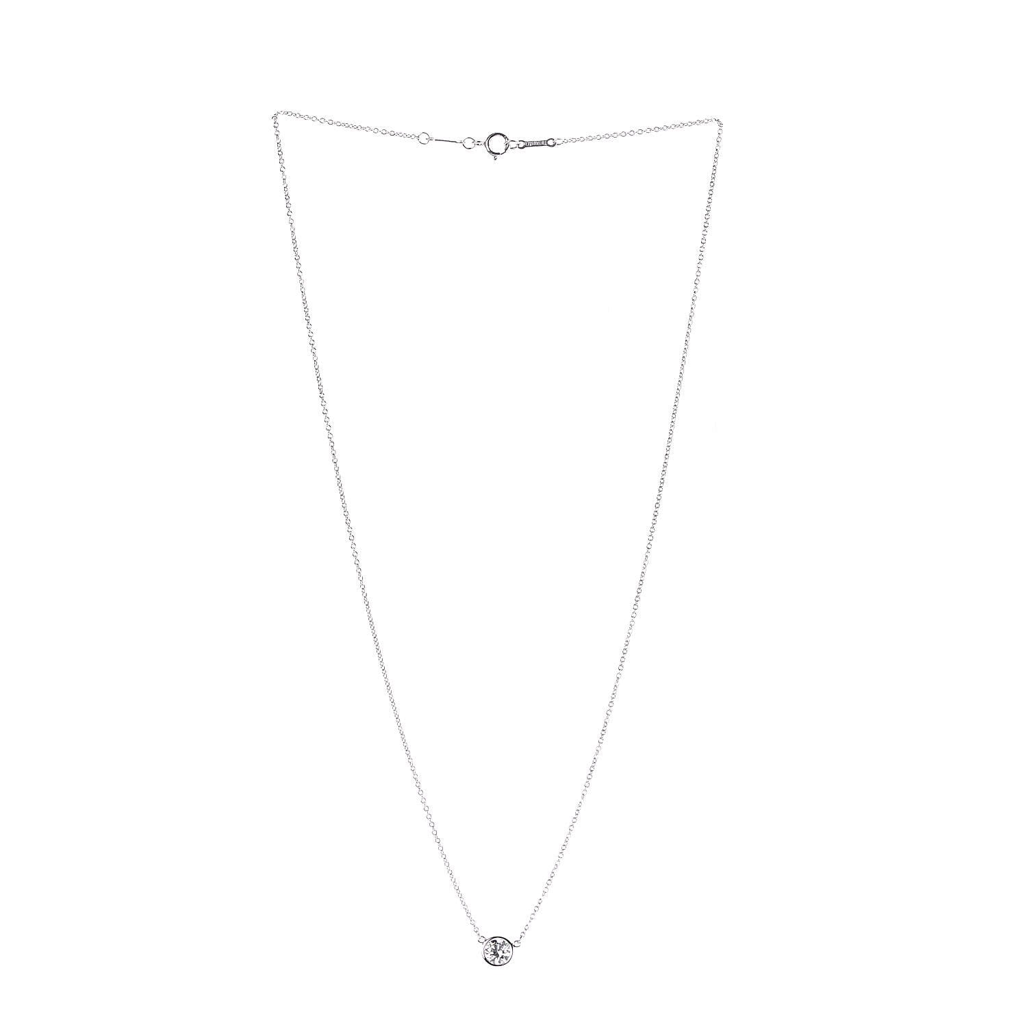 Tiffany Platinum Diamond .43ct Elsa Peretti Diamonds by the Yard Pendant Necklace 3 of 10