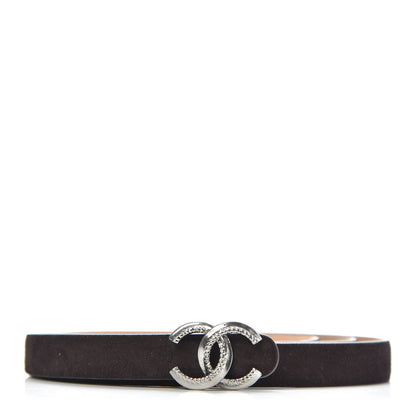 Chanel Suede CC Belt 95 38 Dark Brown 1 of 7