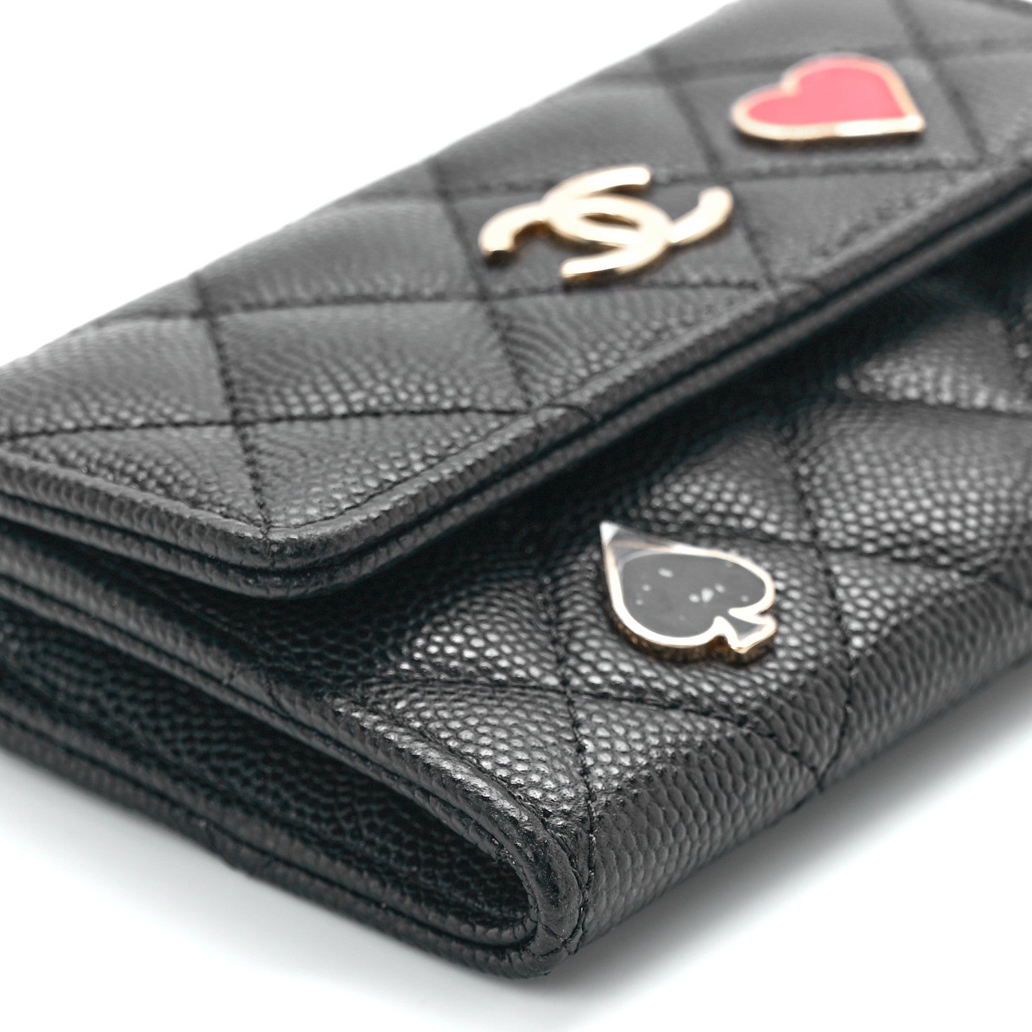 Chanel Caviar Quilted Enamel Coco Casino Flap Card Holder Wallet Black 11 of 12