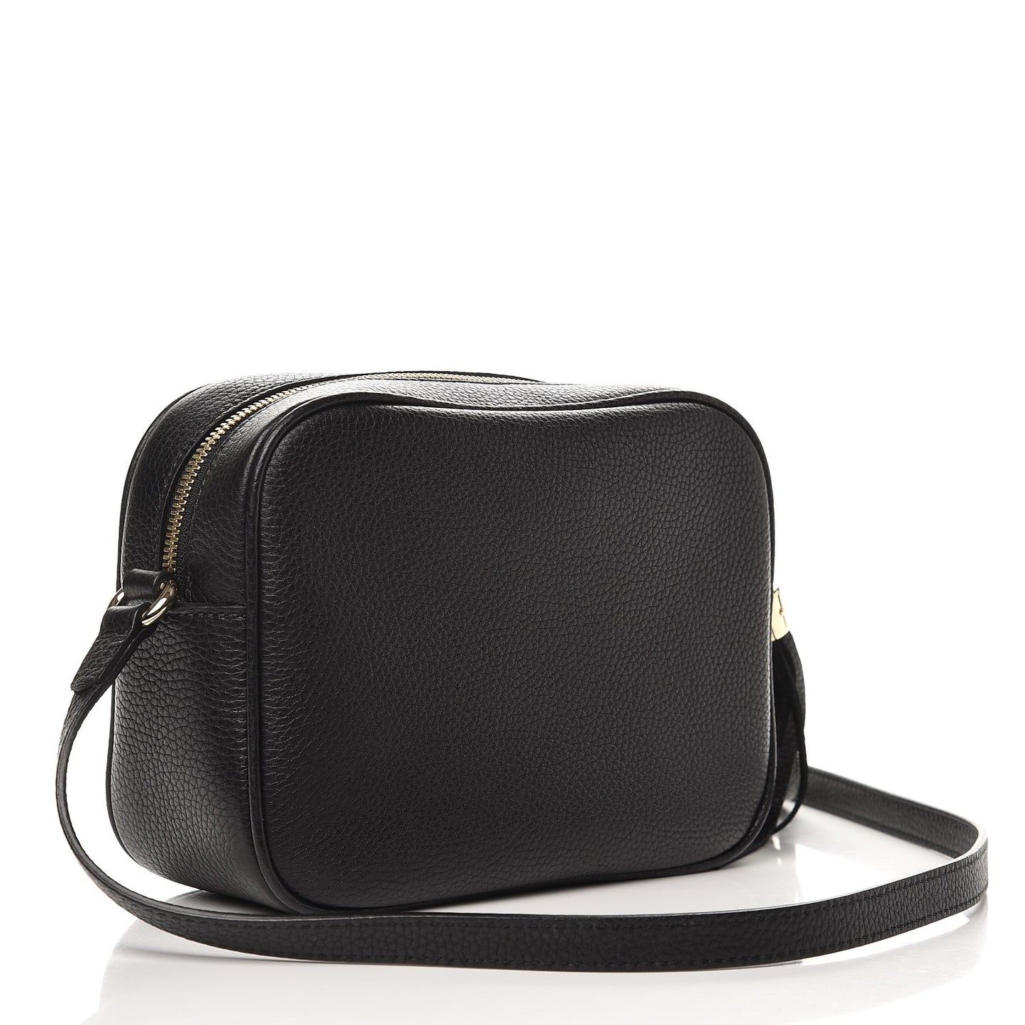 Pebbled Calfskin Small Soho Disco Bag Black