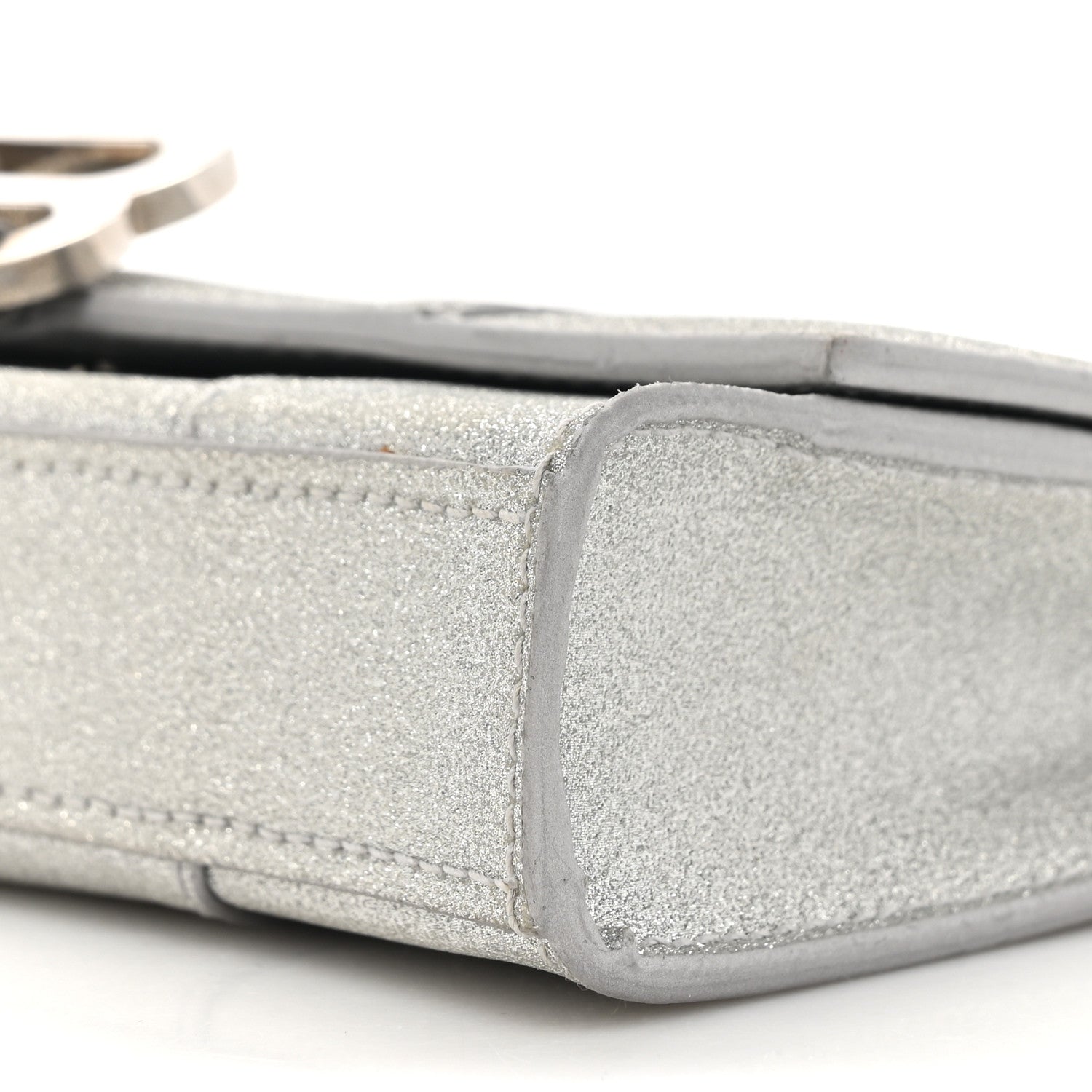Balenciaga Sparkling Fabric XS Hourglass Wallet On Chain Silver 10 of 15