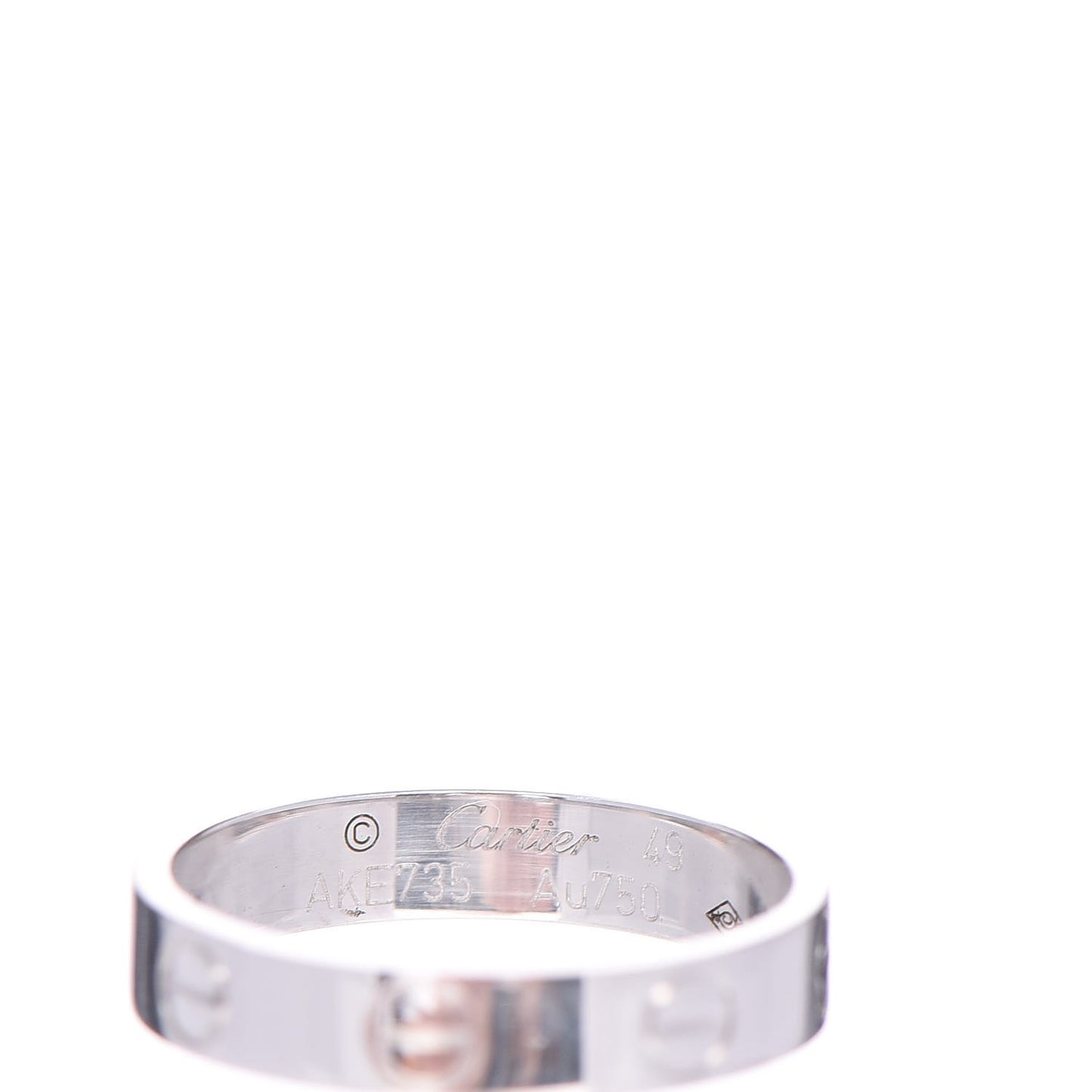 18K White Gold 4mm LOVE Wedding Band Ring 49 4.75