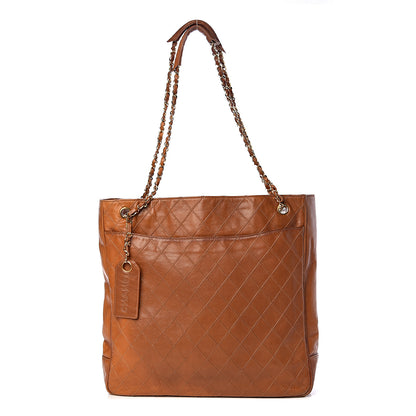 Chanel Lambskin Diamond Embossed Shopping Tote Brown 1 of 19