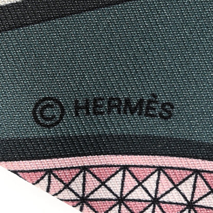 Hermes Silk Grand Apparat Twilly Vert Argile Rose 4 of 5