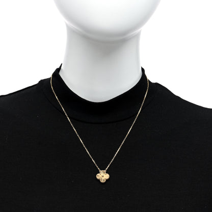 Van Cleef & Arpels 18K Yellow Gold Guilloche Vintage Alhambra Pendant Necklace 2 of 4