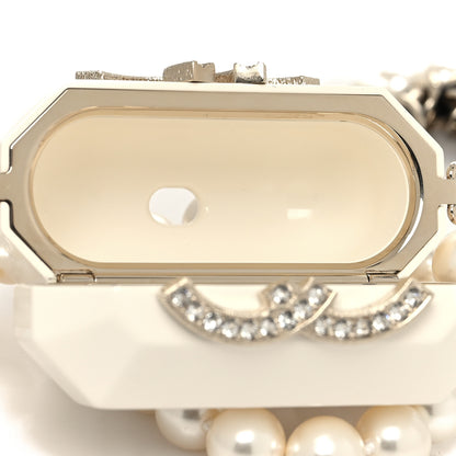 Chanel Resin Crystal Pearl Lambskin Airpods Pro Holder Necklace Pearly White 6 of 7