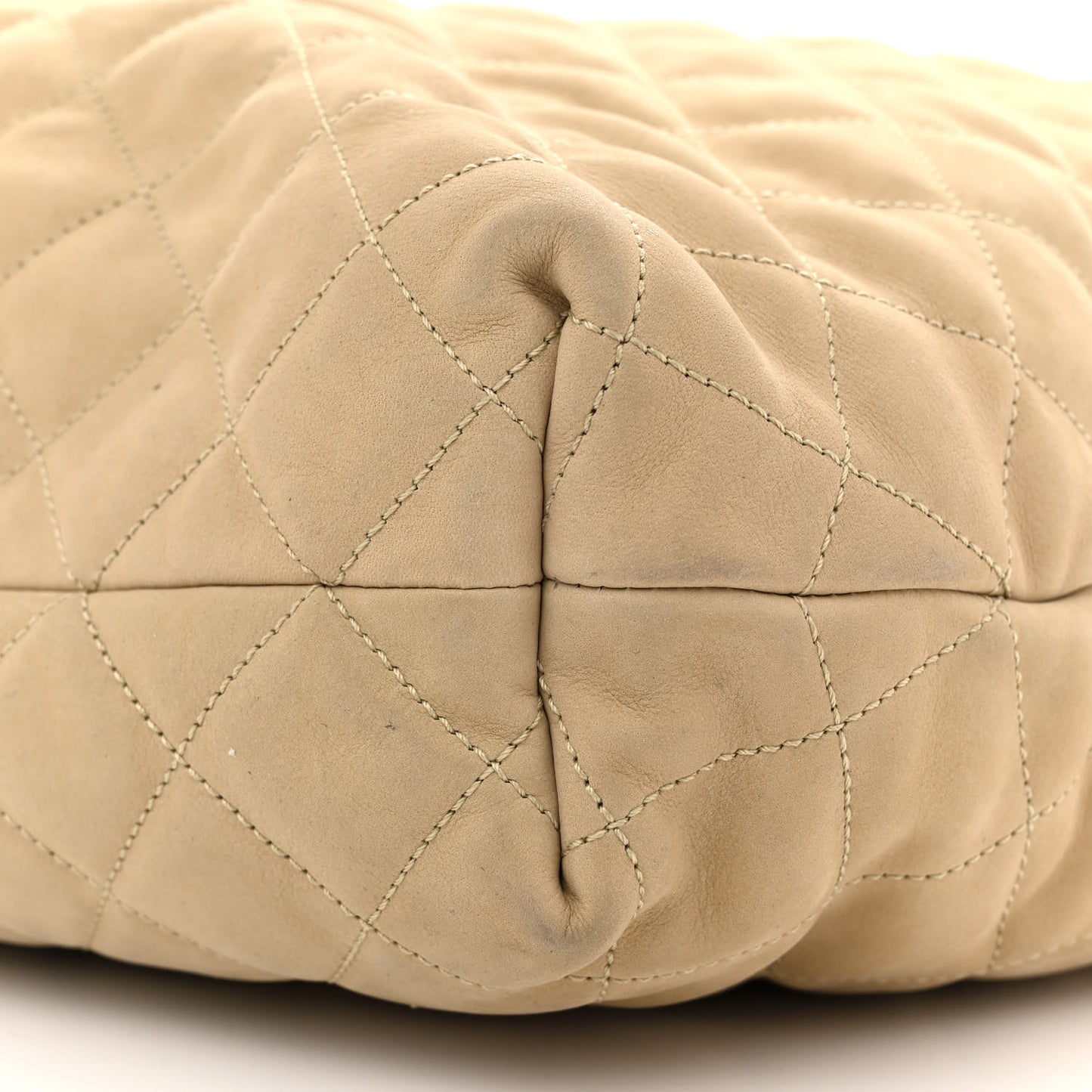 Nubuck Suede Quilted Maxi Icare Shopping Tote Beige