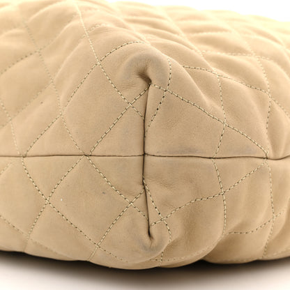 Saint Laurent Nubuck Suede Quilted Maxi Icare Shopping Tote Beige 11 of 14