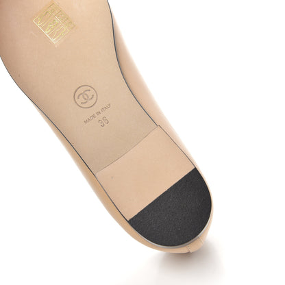 Chanel Lambskin CC Cap Toe Ballerina Flats 36 Beige Black 9 of 11