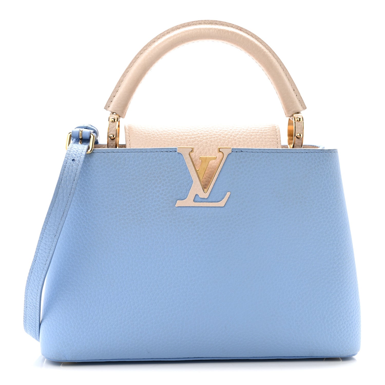 Louis Vuitton Taurillon Capucines BB Bleu de Provence Greige Doux 1 of 12