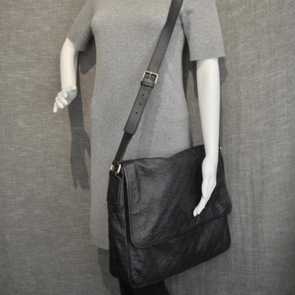 Gucci Guccissima Joy Flap Messenger Bag Black 2 of 9