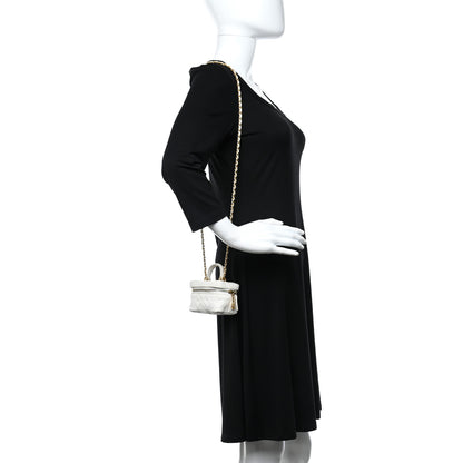 Chanel Caviar Quilted Mini Top Handle Vanity With Chain White 2 of 11