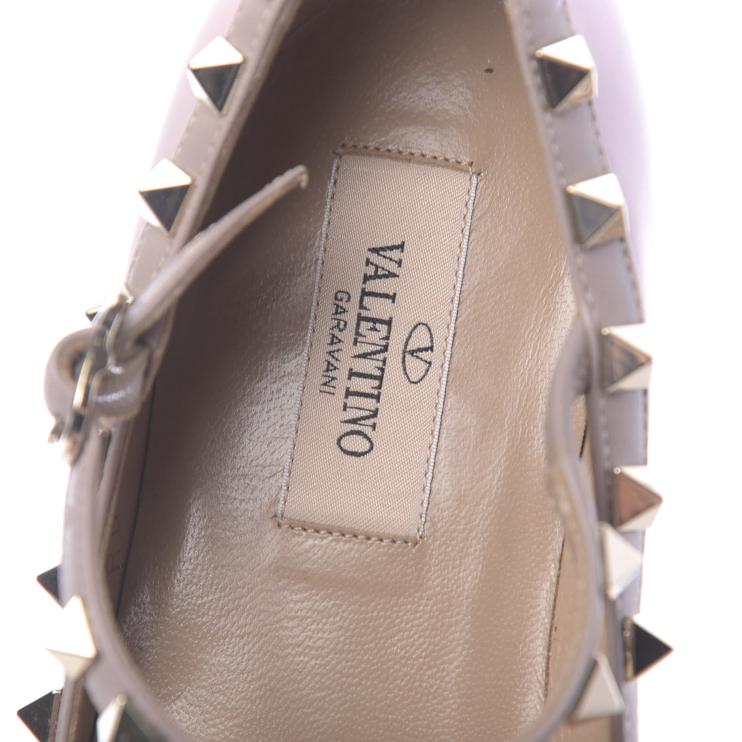 Nappa Rockstud Cage Ballerina Flats 36.5 Water Rose Poudre