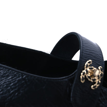 Chanel Crumpled Lambskin Cap Toe Chain CC Turnlock Mary Jane Flats 36 Black 15 of 16