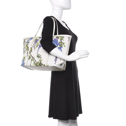 Dolce & Gabbana Woven Canvas Floral Print Small Escape Tote White Multicolor 2 of 10