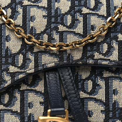 Christian Dior CHRISTIAN DIOR Oblique Saddle Chain Long Wallet Blue 8 of 10