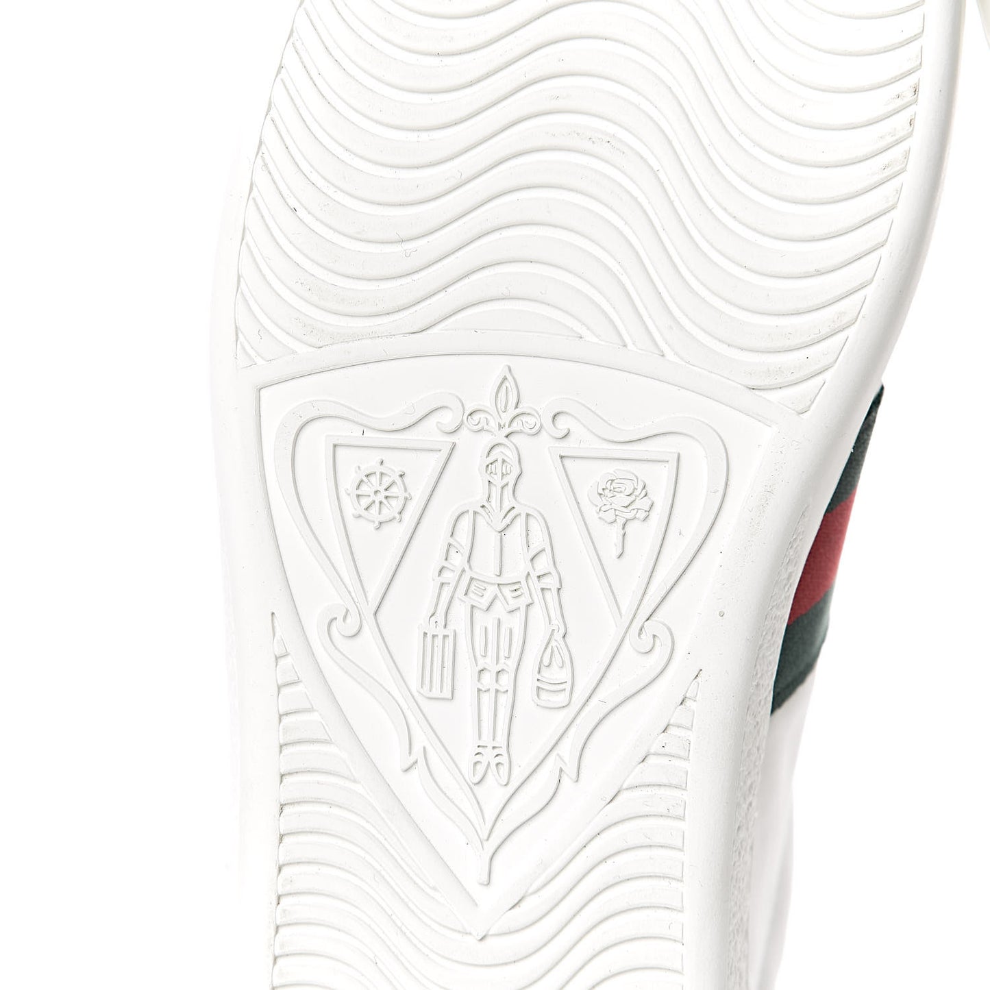 Calfskin Web Bee Embroidered Womens Ace Sneakers 37.5 White Green