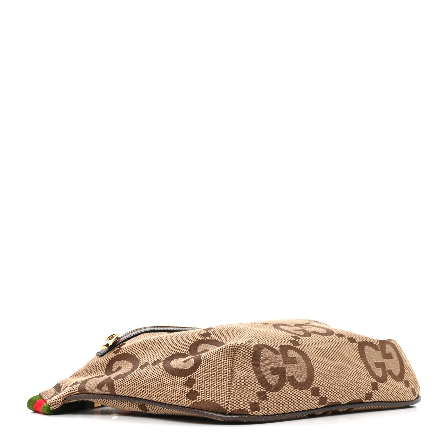 Gucci Monogram Jumbo GG Textured Dollar Calfskin Web Belt Bag