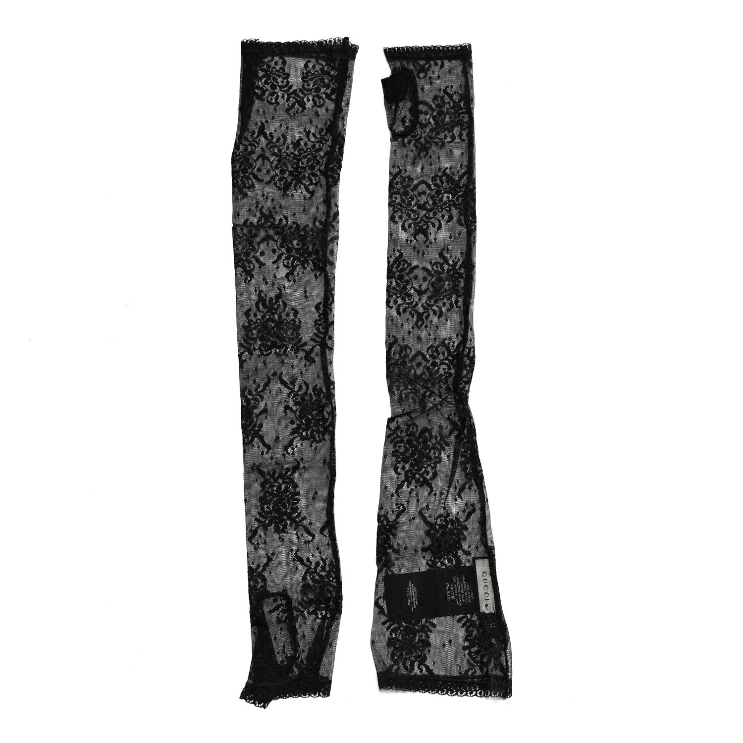 Gucci Lace Fingerless Gloves 7.5 Black 1 of 6