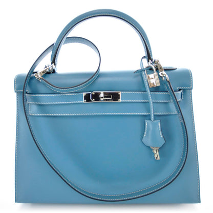 Hermes Box Kelly 32 Blue Jean 1 of 9