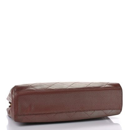 Chanel Metallic Caviar Quilted Shopping Tote Brown 4 of 9