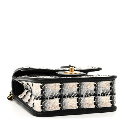 Chanel Tweed Calfskin School Memory Mini Top Handle Flap Ecru Grey Beige Black 4 of 11