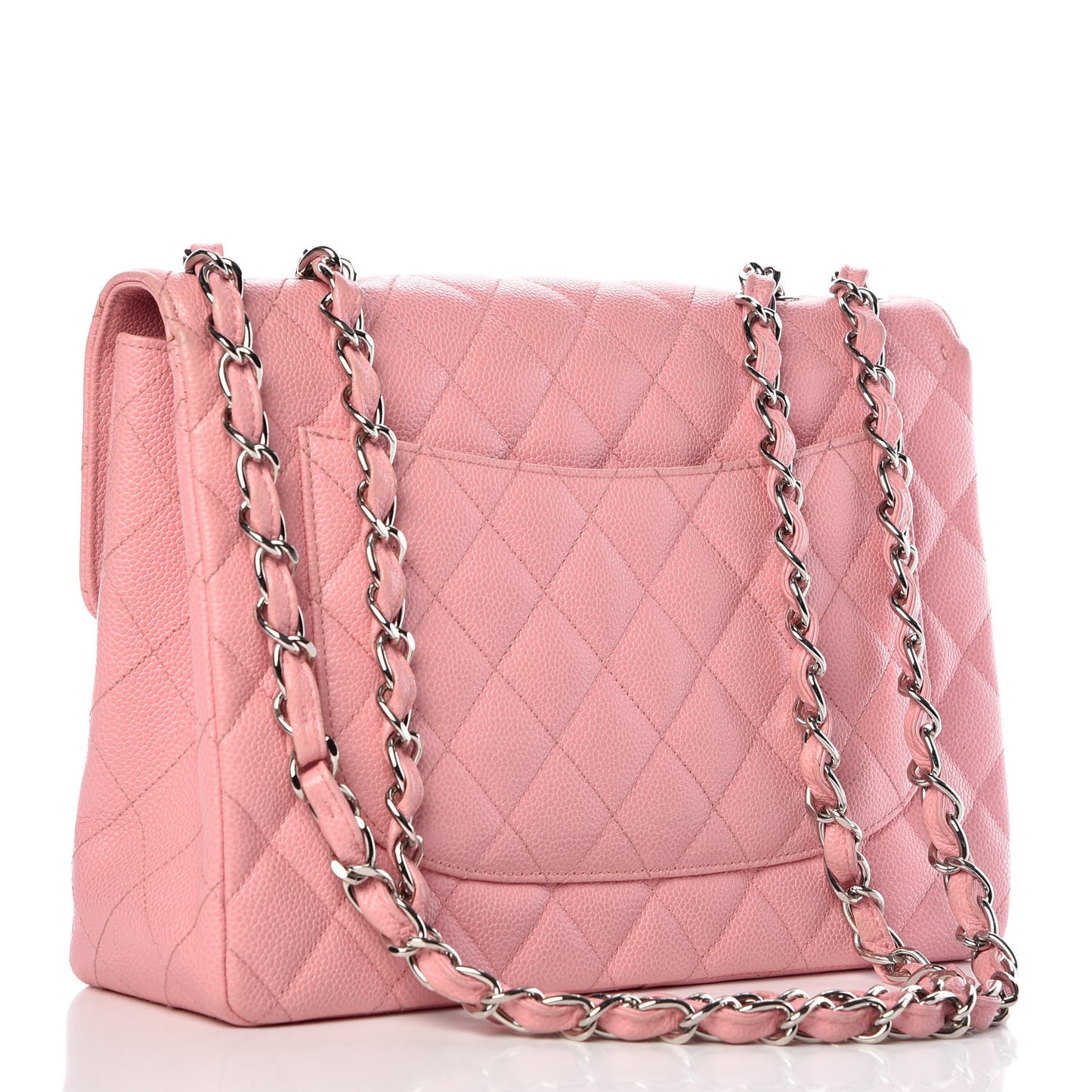 Caviar Jumbo Single Flap Pink