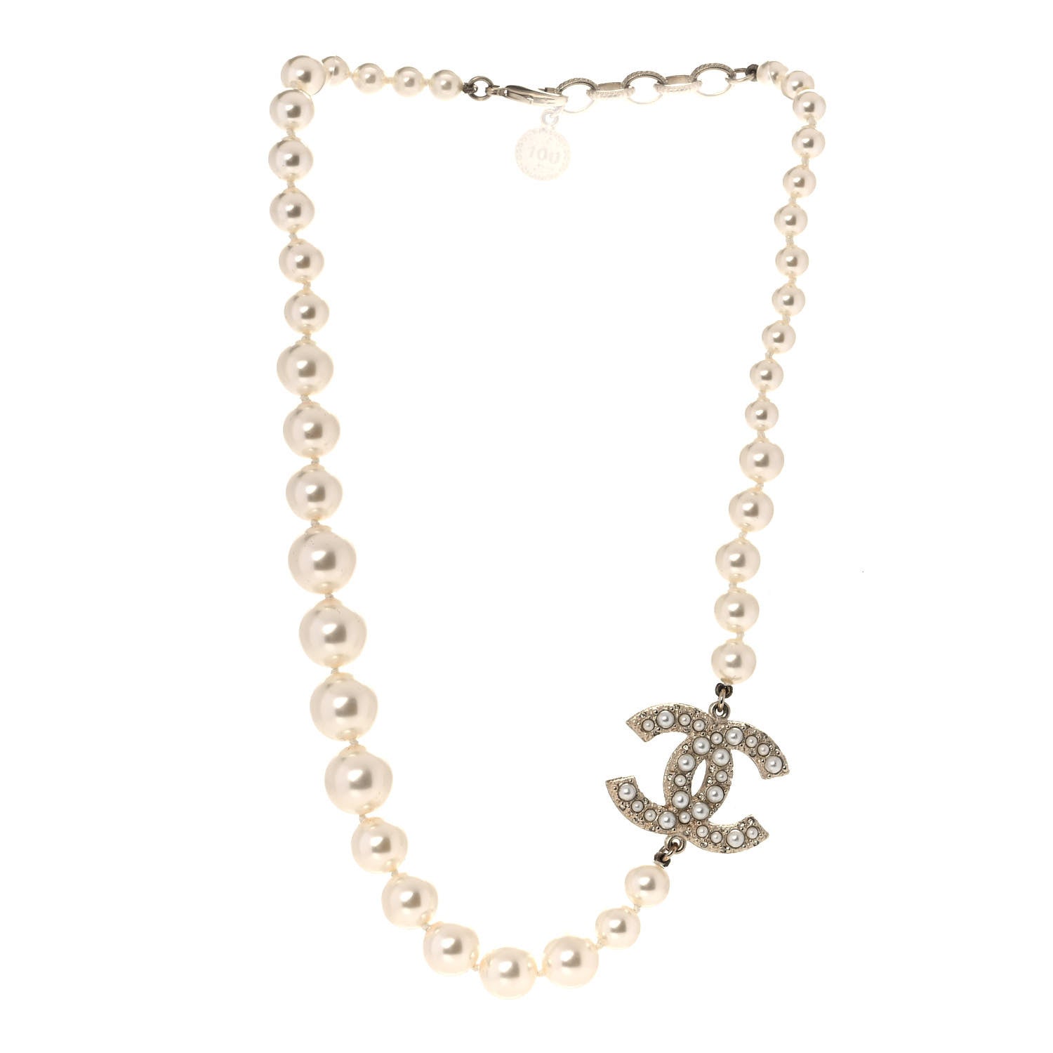 Chanel Pearl CC 100th Anniversary Necklace Light Gold 3 of 6