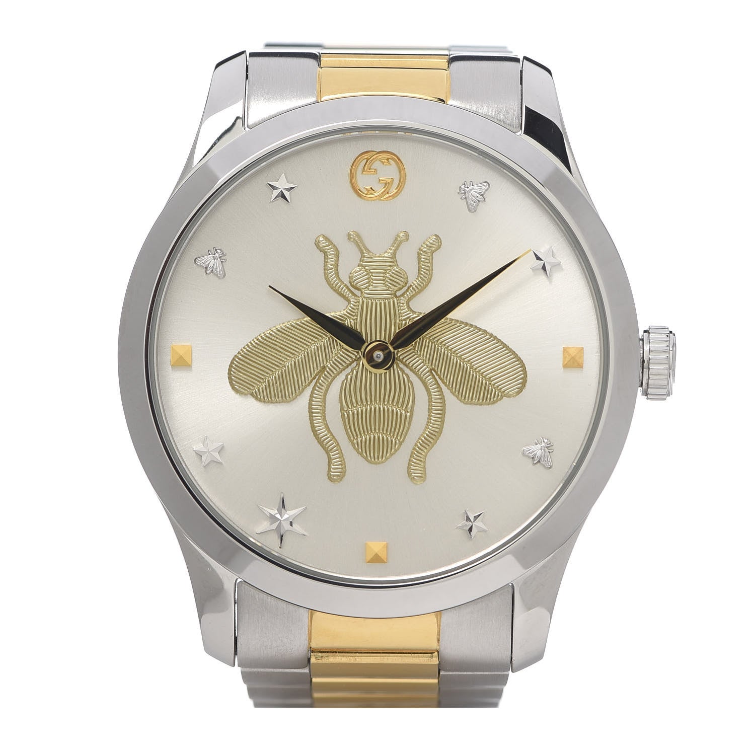 Gucci Stainless Steel 38mm G-Timeless Two Tone Bee Quartz Watch 1 of 8