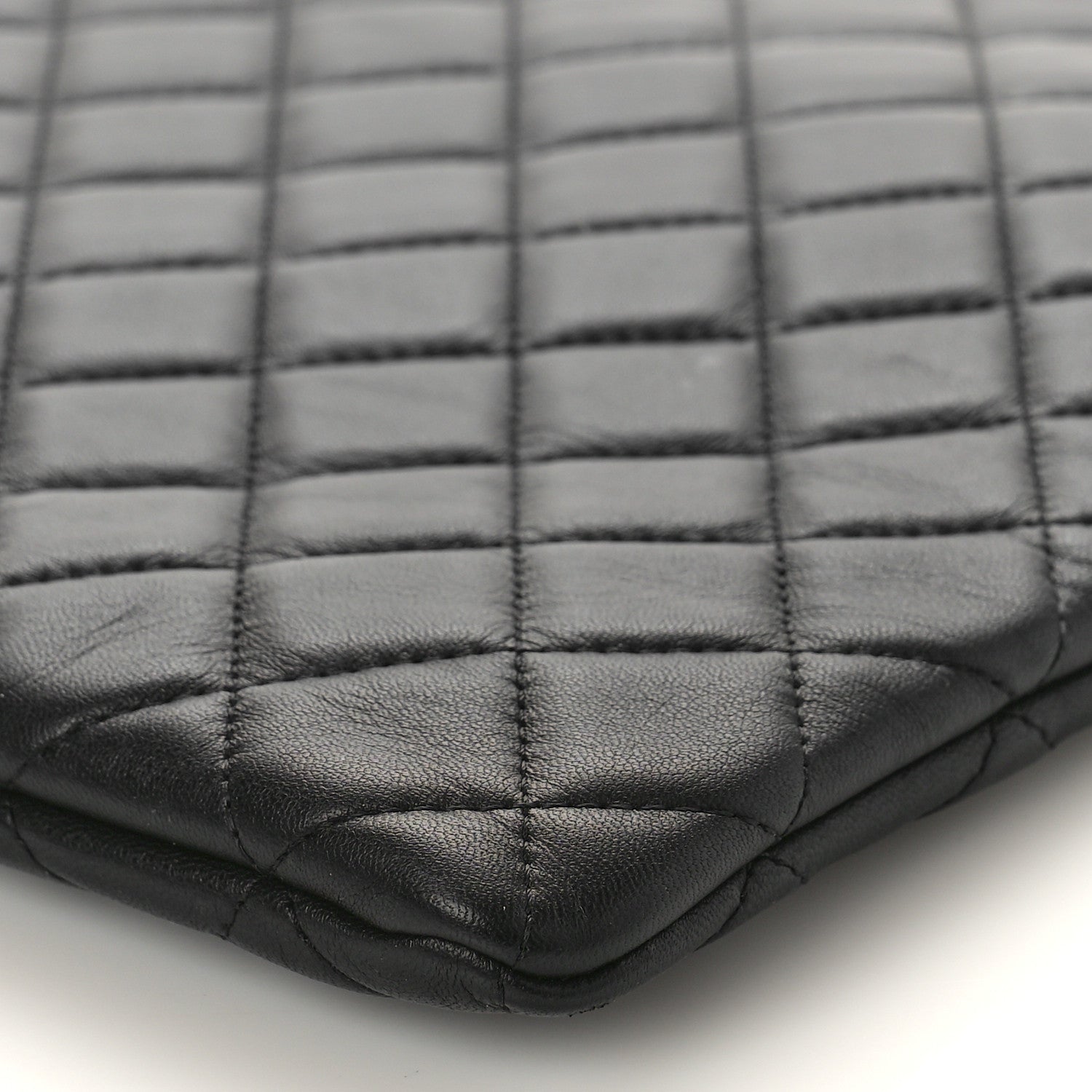 Chanel Lambskin Quilted Large Cosmetic Case Black 9 of 9