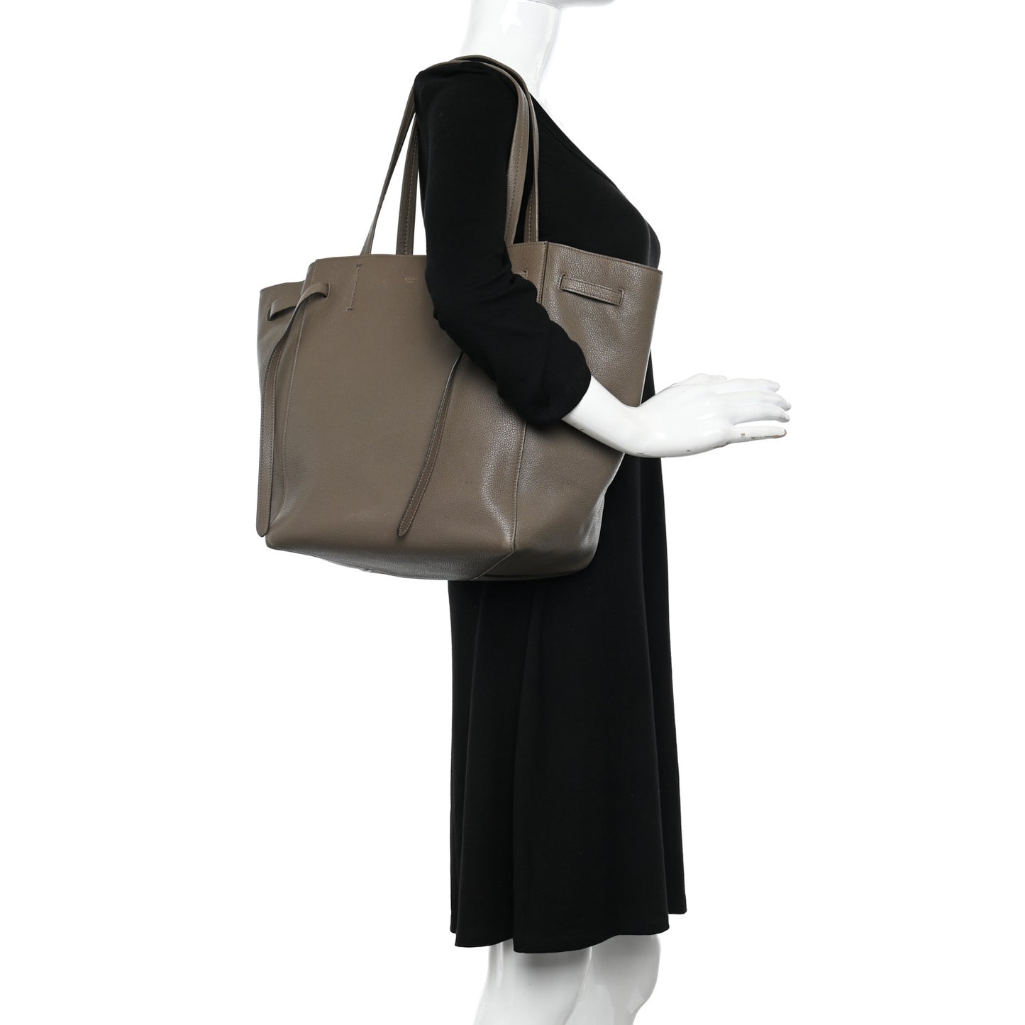 Soft Grained Calfskin Medium Belt Cabas Phantom Taupe