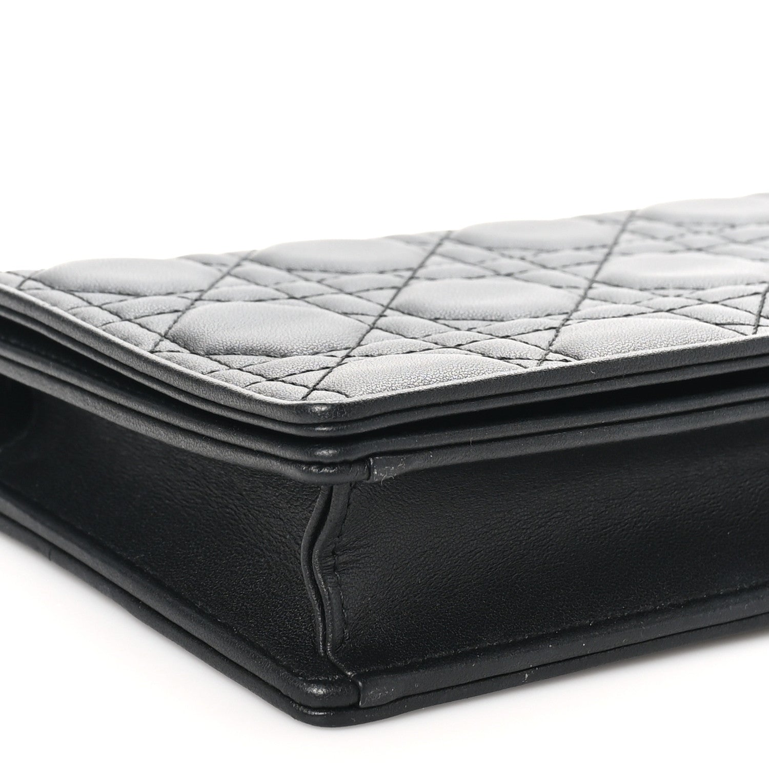Christian Dior Lambskin Cannage Lady Dior Pouch Black 9 of 11