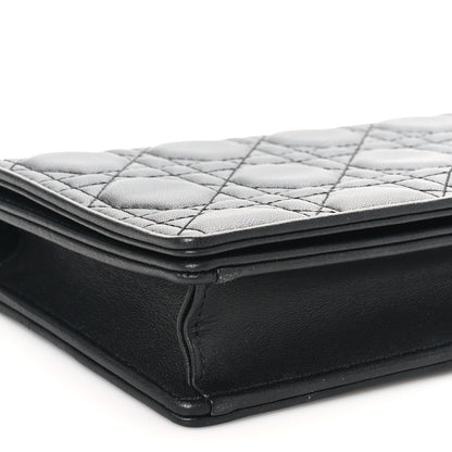Christian Dior Lambskin Cannage Lady Dior Pouch Black 9 of 11