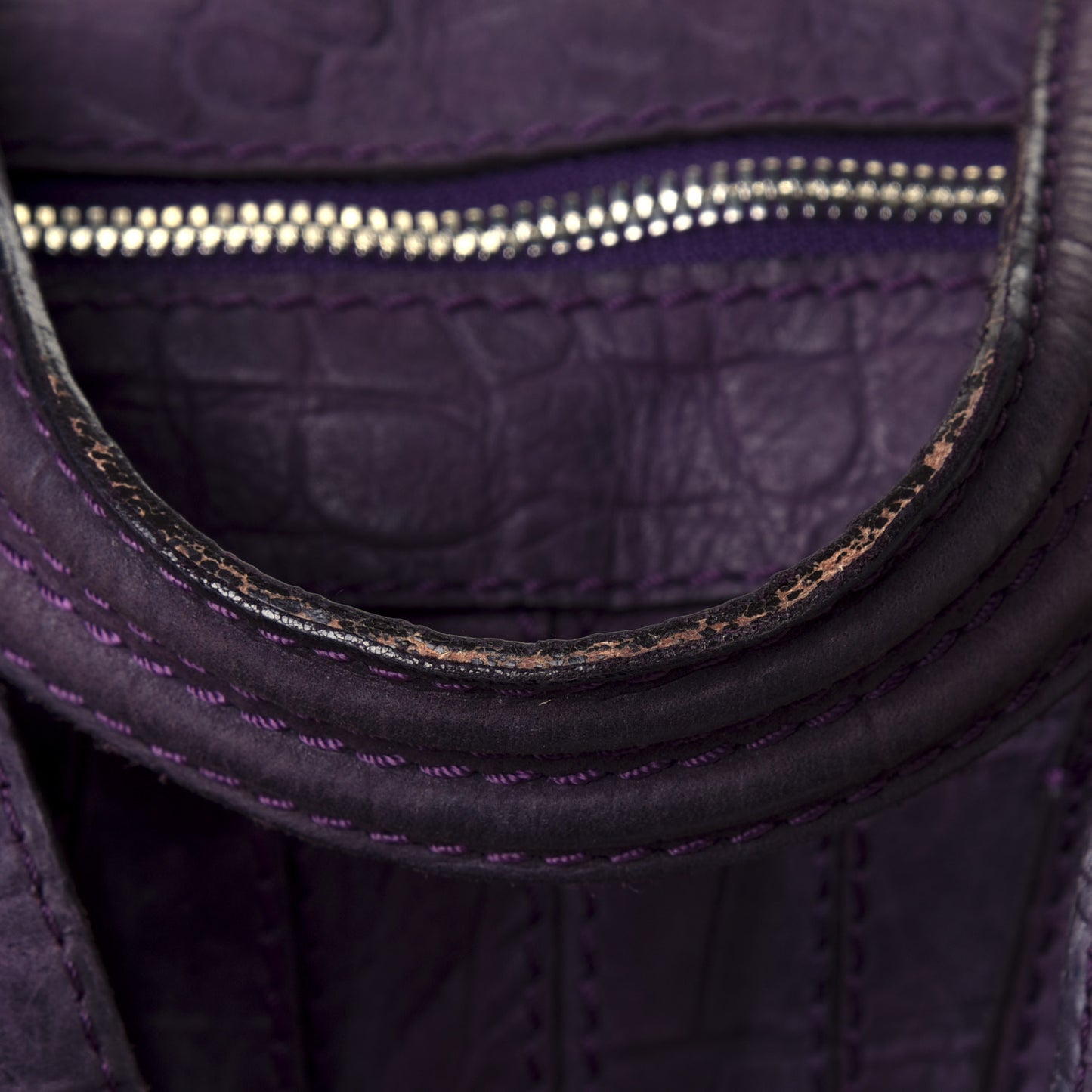 Nubuck Crocodile Embossed Medium Nightingale Purple