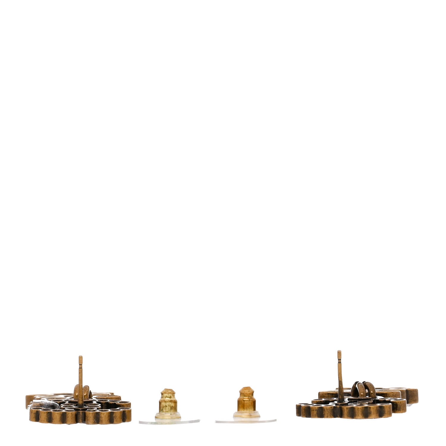Chanel Metal Crystal City of Lights No 5 Drop Earrings Gold 3 of 4