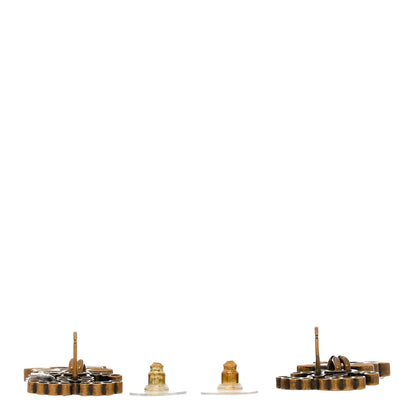 Chanel Metal Crystal City of Lights No 5 Drop Earrings Gold 3 of 4