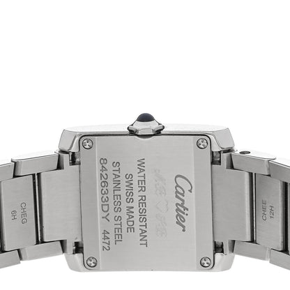 Cartier Stainless Steel Diamond Bezel 21mm Tank Francaise Quartz Watch Silver 4 of 5