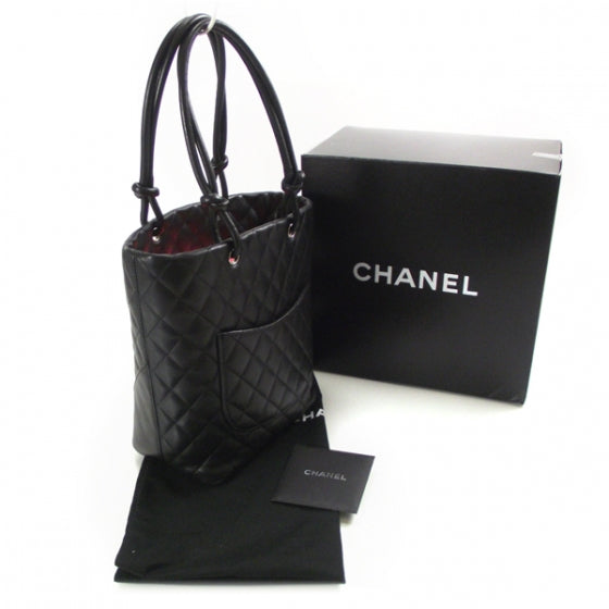 Chanel Calfskin Quilted Medium Cambon Tote Black White 3 of 12