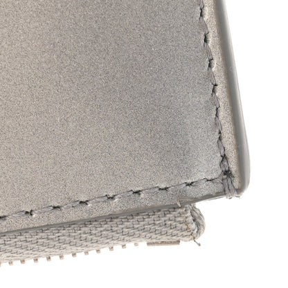 Bottega Veneta Metallic Patent Calfskin Maxi Intrecciato Small Bi-Fold Zip Wallet Silver 7 of 12