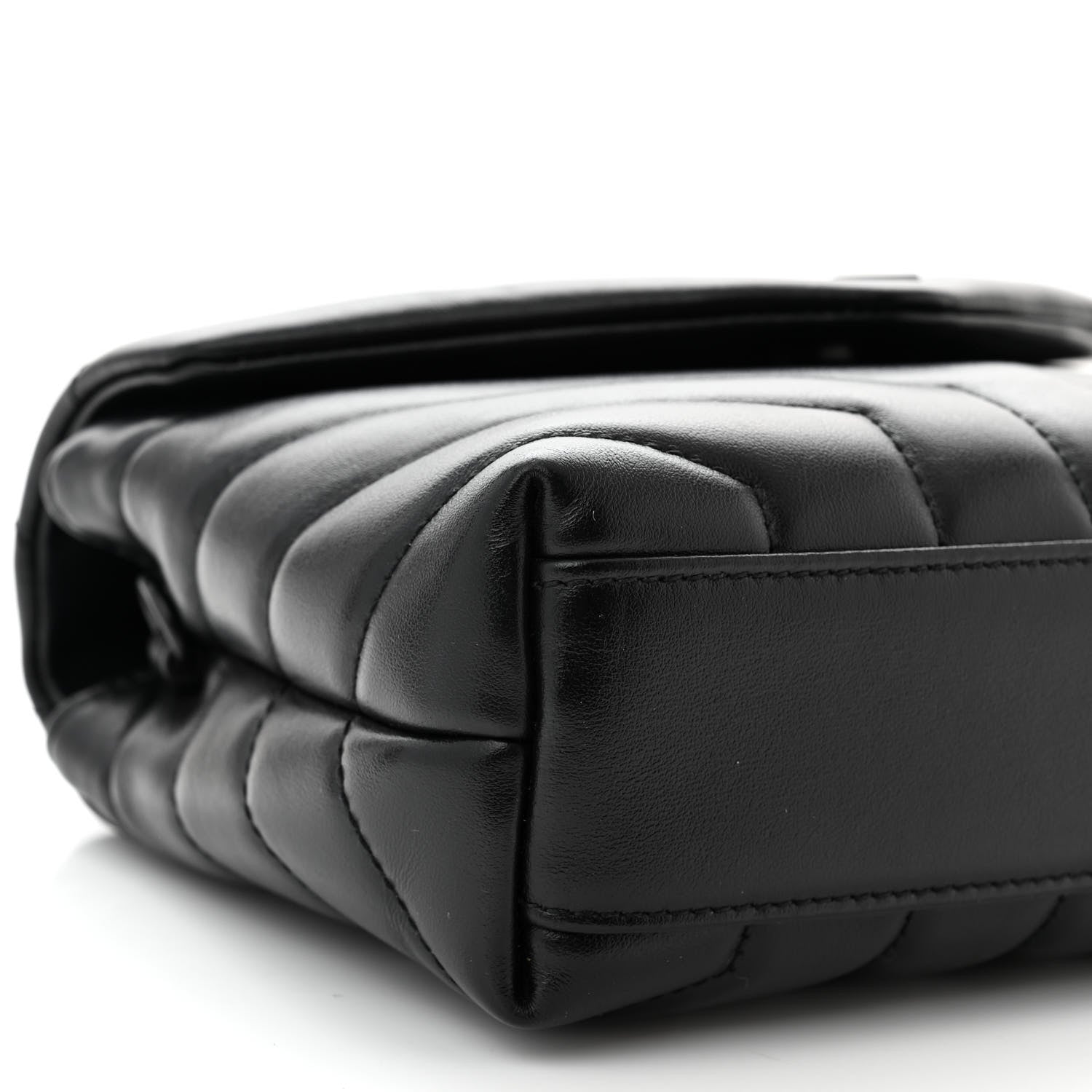 Saint Laurent Calfskin Y Quilted Monogram Monochrome Toy Loulou Crossbody Bag Black 9 of 10