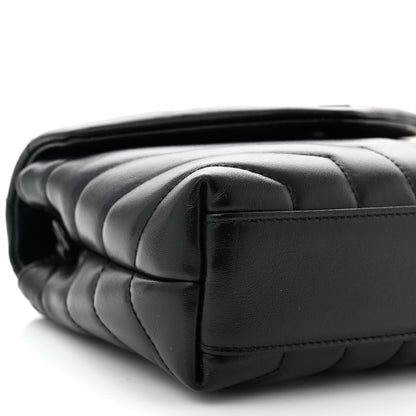 Saint Laurent Calfskin Y Quilted Monogram Monochrome Toy Loulou Crossbody Bag Black 9 of 10