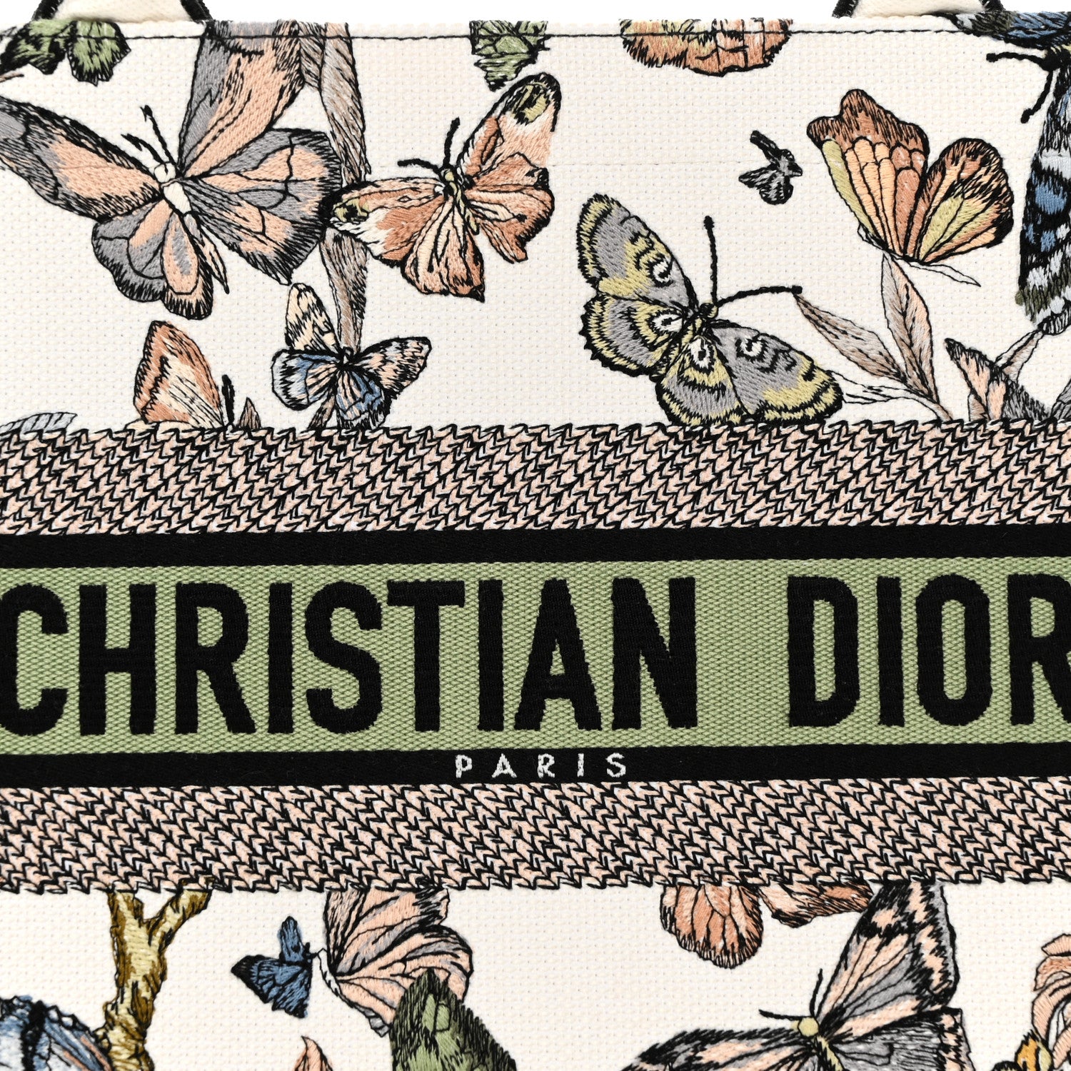 Christian Dior Canvas Embroidered Toile de Jouy Mexico Medium Book Tote White Multicolor 8 of 13