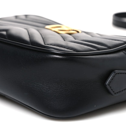 Gucci Calfskin Matelasse Mini GG Marmont Chain Shoulder Bag Black 10 of 10