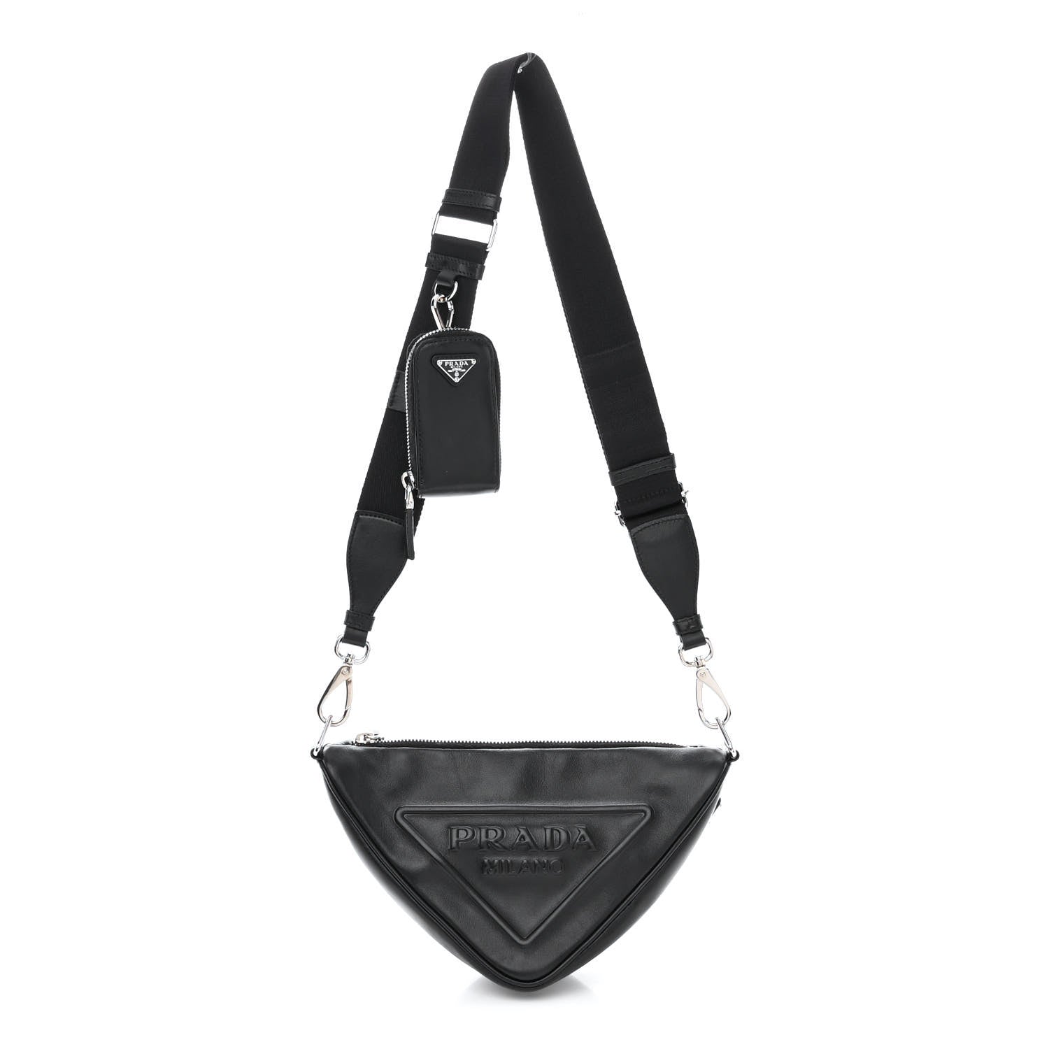 Prada Grace Lux Triangle Shoulder Bag Black 1 of 12