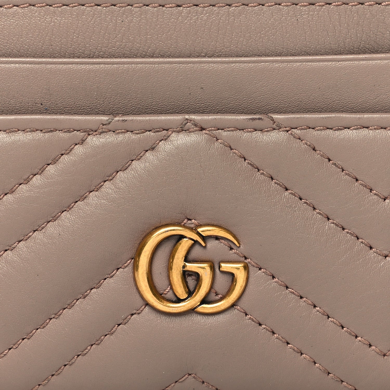 Gucci Calfskin Matelasse GG Marmont Card Holder Porcelain Rose 11 of 12