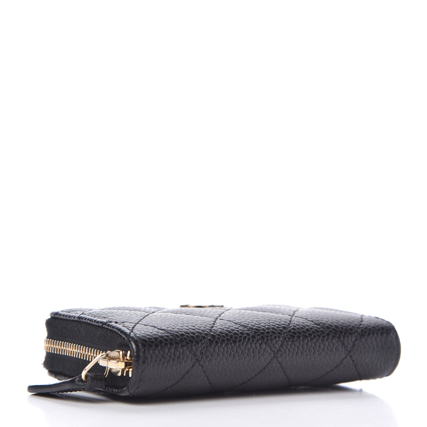 Caviar Quilted Zip Coin Purse Black