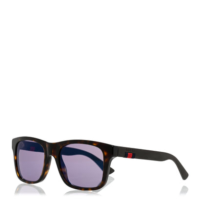 Gucci Web Square Frame Sunglasses GG0008S Tortoise 1 of 8