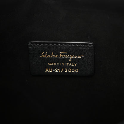 Salvatore Ferragamo Calfskin Trapezio Shoulder Bag Black 6 of 9