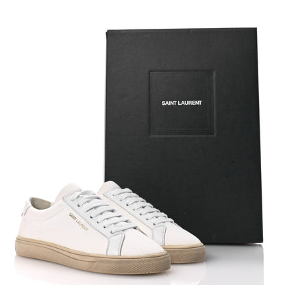 Saint Laurent Canvas Nappa Elba Moon Plus Andy Low Top Sneakers 35 Off White 9 of 9