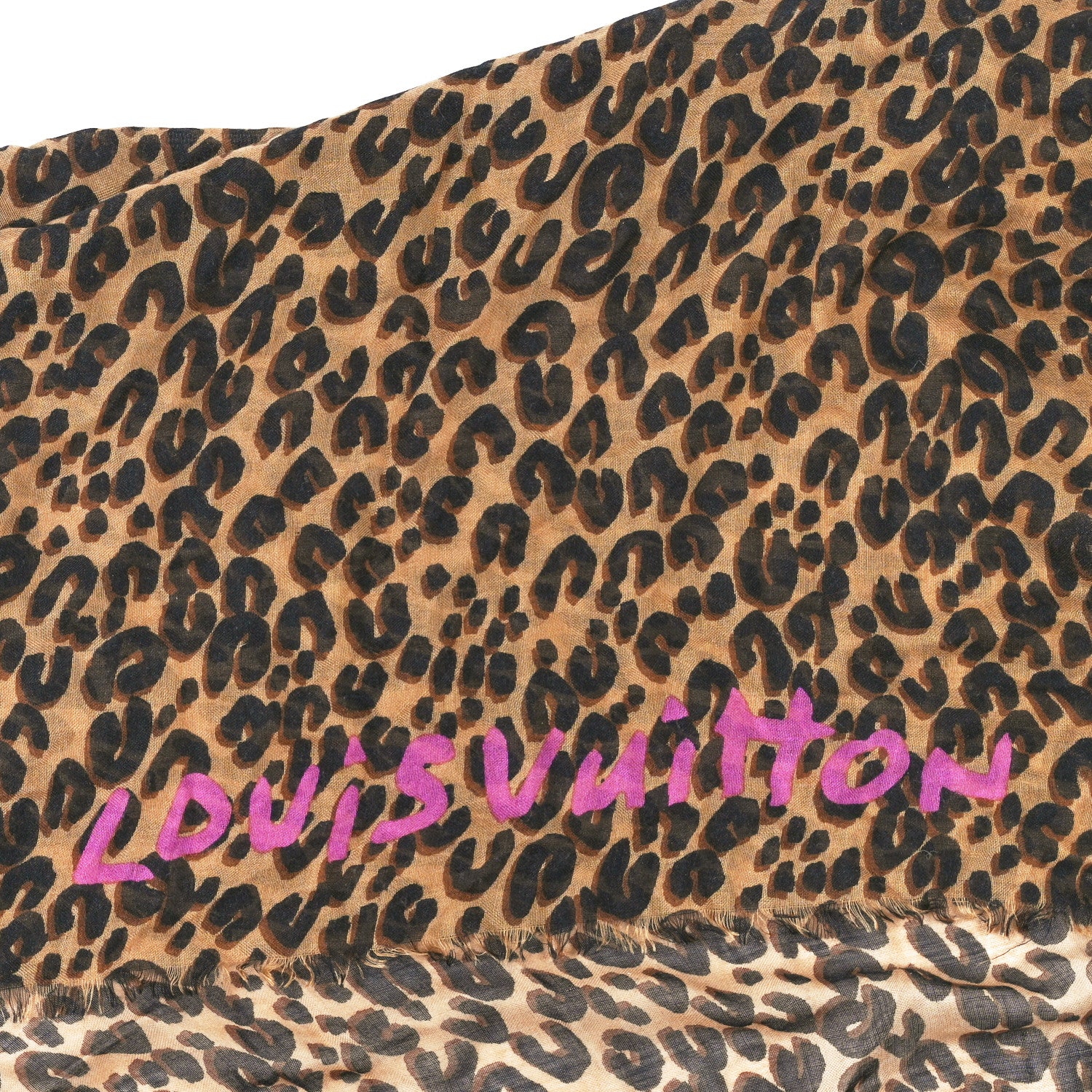 Louis Vuitton Cashmere Silk Leopard Etole Stole Marron 5 of 5
